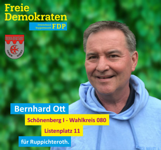 Bernahrd Ott, Kandidat der FDP-Ruppichteroth im Wahlbezirk 090 (Schönenberg I)