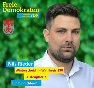 Nils Rieder, Kandidat der FDP-Ruppichteroth für den Wahlbezirk 130 (Winterscheid II)