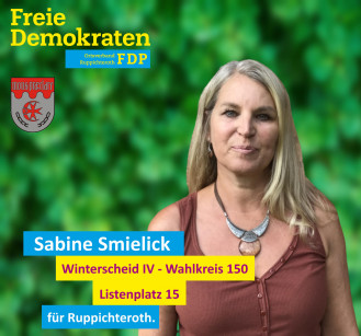 Sabine Smielick, Kandidatin der FDP-Ruppichteroth für den Wahlbezirk 150 (Winterscheid IV)